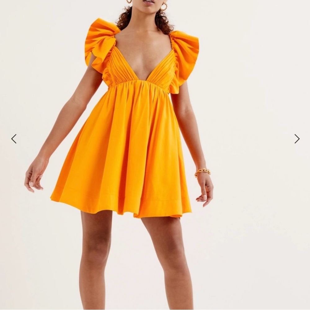 For Love & Lemons Clementine Mini Dress Orange
